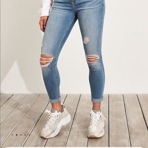 Hollister Ripped Cuff Skinny Jeans